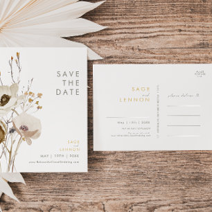 Fleur sauvage Whimsical Enregistrer La Date Carte