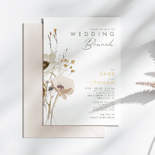 Fleur sauvage Whimsical Mariage Brunch Invitation
