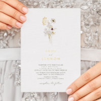 Fleur sauvage Whimsical simple | Invitation Gold F