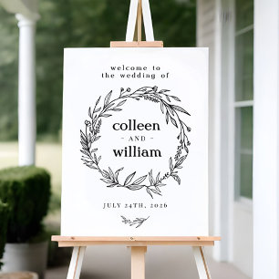 Fleur sauvage Wreath Folk Rustic Mariage Affiche d