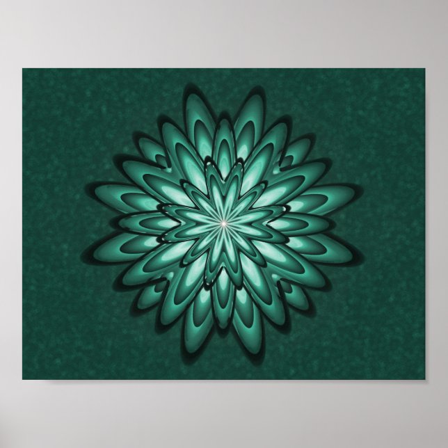 Fleur Sea Green Star sur Bokeh Poster Imprimer (Devant)