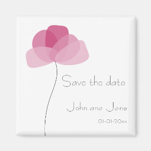 Fleur simple Enregistrer la date Magnet