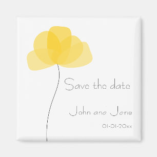 Fleur simple Enregistrer la date Magnet