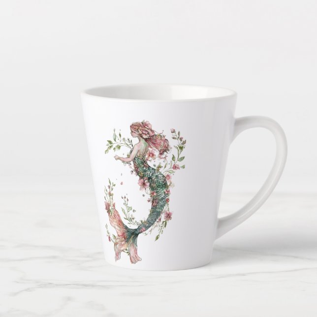 Fleur Sirène Latte Mug - Romance Whimsical (Droite)