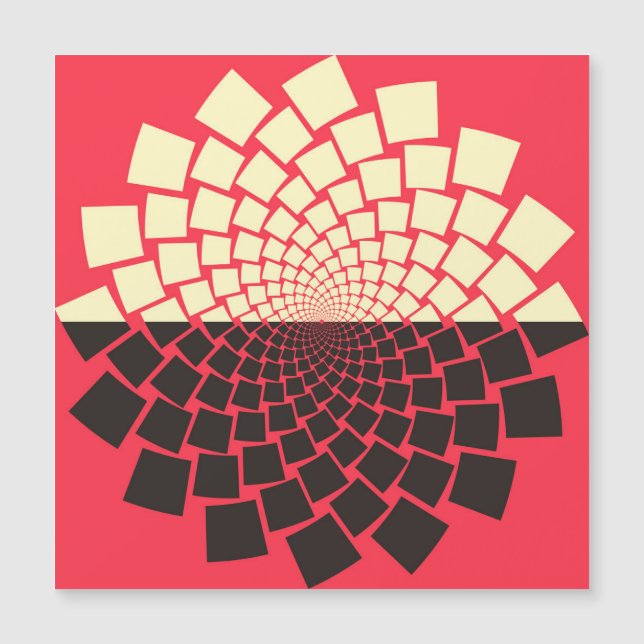 Fleur stylisée : noir rouge ivoire (Devant)