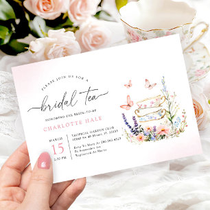 Fleur Tea Aquarelle Douche nuptiale Invitation