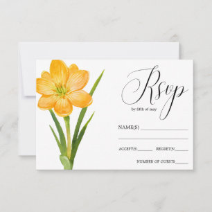 Fleur tendance JAUNE Crocus mariage rustique RSVP