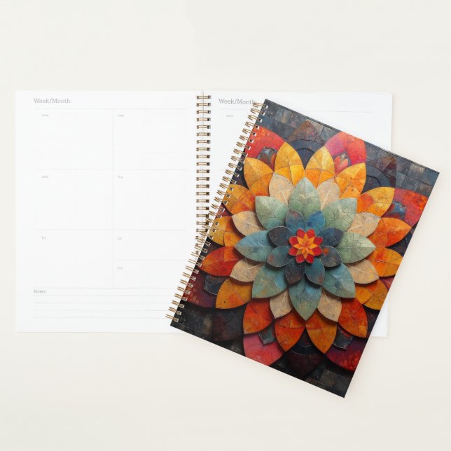 Fleur texturée Mandala Art (Devant avec enveloppe)