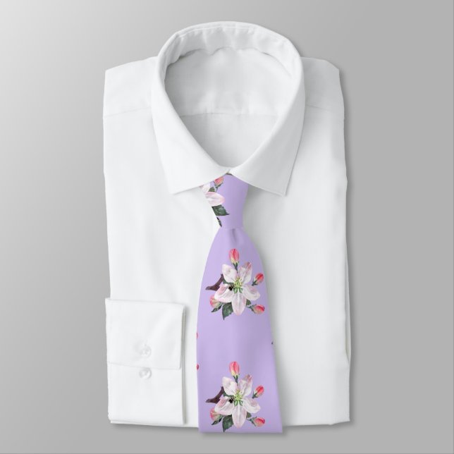 Fleur tropicale avec Cravate Motif d'abeille (Attaché)