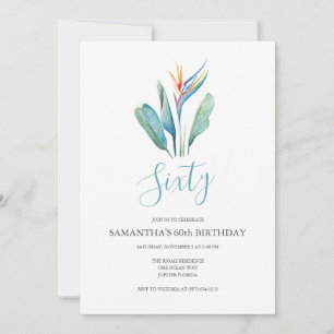 Fleur tropicale Invitation 60e anniversaire