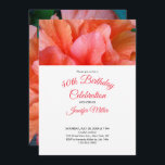Fleur tropicale Photo 40th Birthday Invitation<br><div class="desc">Pour organiser une célébration élégante du quarantième anniversaire, commencez par envoyer des invitations magnifiques, modernes, personnalisables. L'invitation de la fête du 40e anniversaire présente une belle photo de pétales de fleurs d'hibiscus rose orangé au-dessus de "40e fête du 40e anniversaire" en texte rouge orangé sur un arrière - plan blanc....</div>