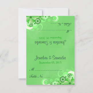 Fleur vert foncé Plier Mariage Table Place Cartes