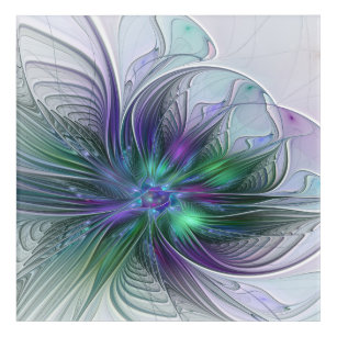 Fleur vert violet Art Abstrait moderne Fractal