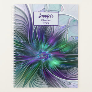 Fleur vert violet Moderne Abstrait Nom fractal