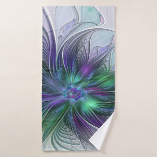 Fleur verte abstraite moderne d'art fractal violet
