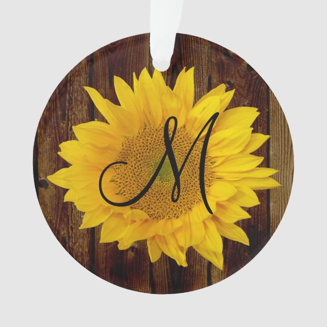Fleur vintage de pays de tournesol de monogramme (devant)
