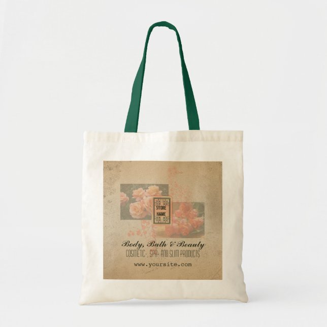 Fleur vintage - Sac imprimé (Devant)
