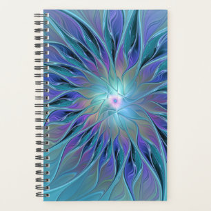 Fleur Violette Bleue Rêve Abstrait Art Fractal