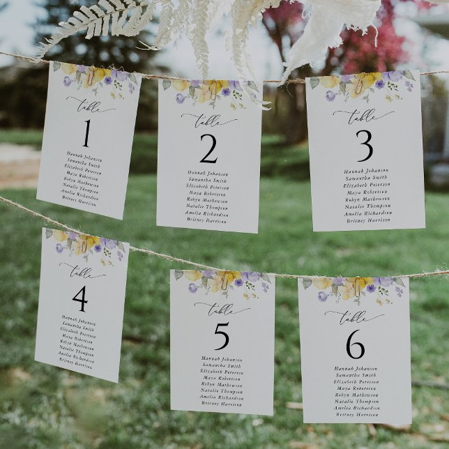 Fleur violette, Fleur jaune, Cartes de plan de tab (Créateur téléchargé)