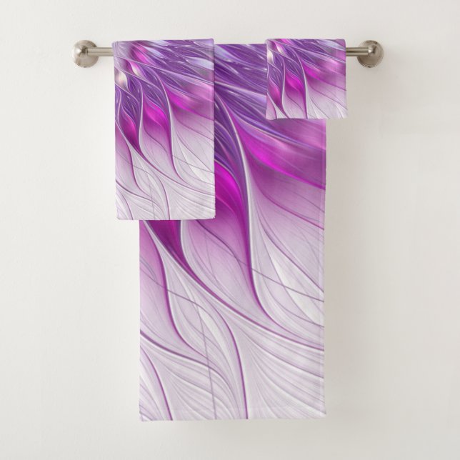 Fleur violette rose Passion Abstrait Art fractal (En situation)
