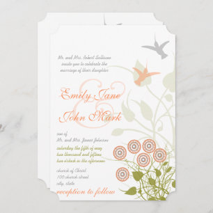 Fleur Whimsical et Faire-part de mariage d'oiseaux