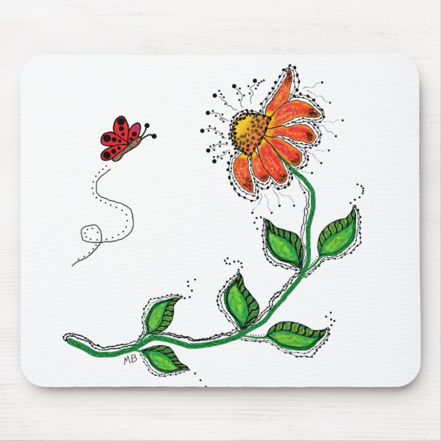 Fleur Whimsical sur le tapis de souris (Devant)