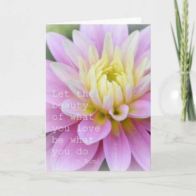 Fleur Zen - Carte Dahlia Citation Rumi (Devant)