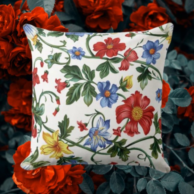 Fleurir avec audace – Coussin de jet floral élégan (Créateur téléchargé)