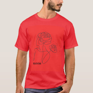 Fleurir en rouge – T-shirt artistique pour fille a