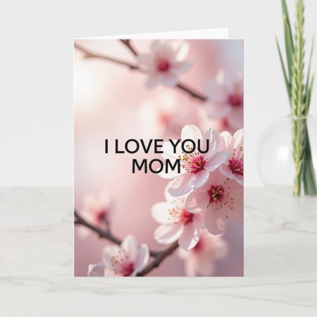 Fleurir je t'aime maman carte (Devant)