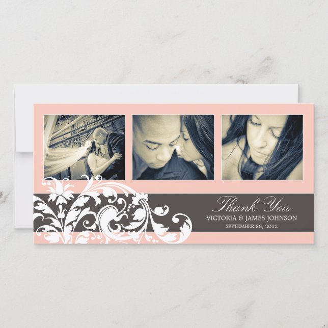 FLEURISÉ ROSE | CARTE DE REMERCIEMENTS mariage (Devant)