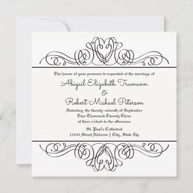 Fleurissement Floral Formel - Invitation de Mariag (Devant)