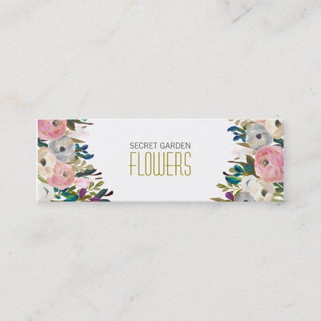 Fleuriste peint Cartes de visite maigres (Devant)