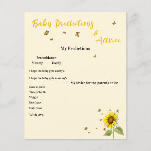 Fleuriste tournesol avec papillons Baby Shower Gam