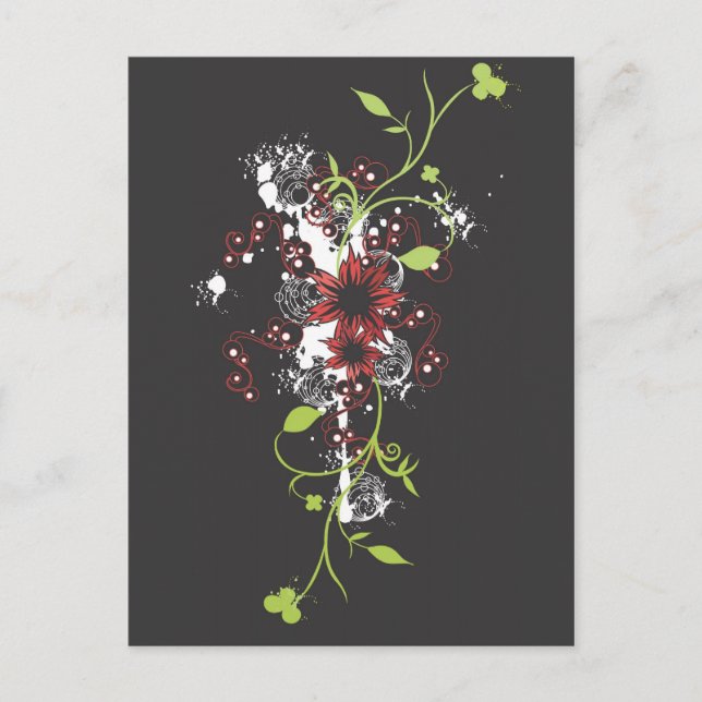 Fleurs Abstraites Carte postale (Devant)
