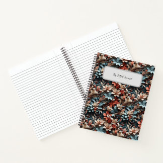 Fleurs abstraites colorées Carnet spiral