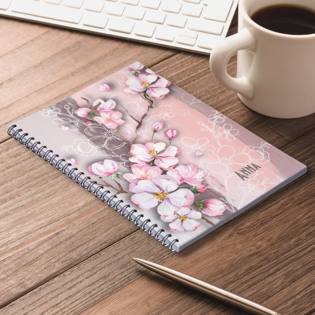 Fleurs Abstraites de cerisier Carnet primaire (Créateur téléchargé)