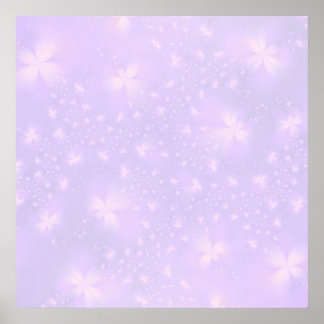 Fleurs Abstraites en Lilac et Poster rose
