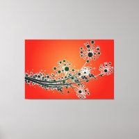 Fleurs abstraites futuristes-Impression de toile r