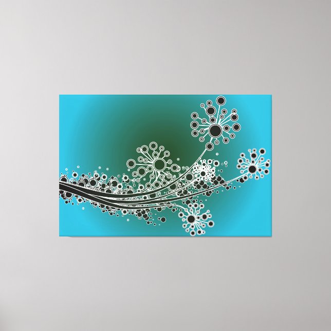 Fleurs abstraites futuristes-Impression de toile t (Recto)