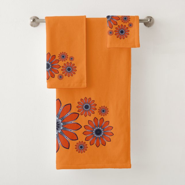 Fleurs abstraites orange (En situation)
