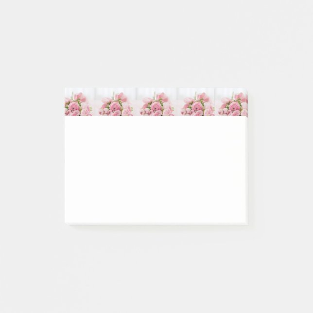 Fleurs Amour Roses Roses Post-it notes romantiques (Devant)