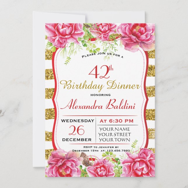 FLEURS ANNIVERSAIRE INVITATION (Devant)