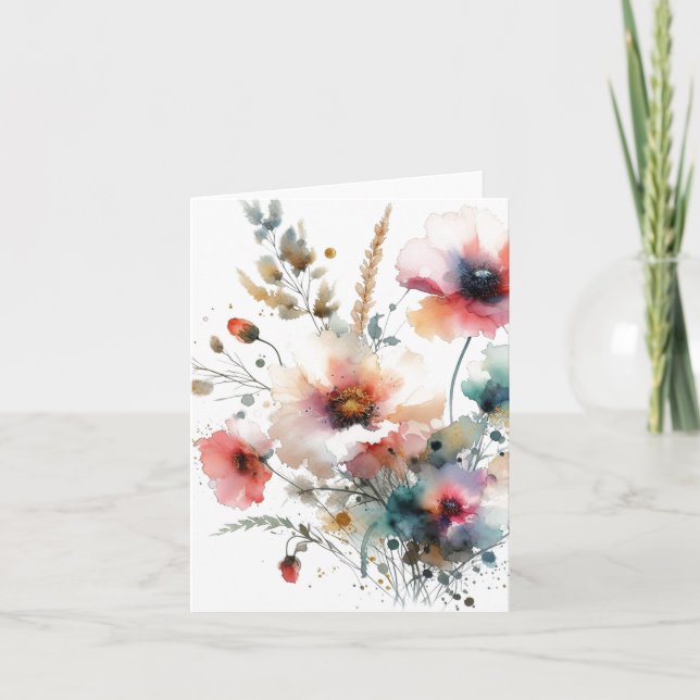 Fleurs Aquarelle à l'Encre Alcoolique Vierges (Devant)