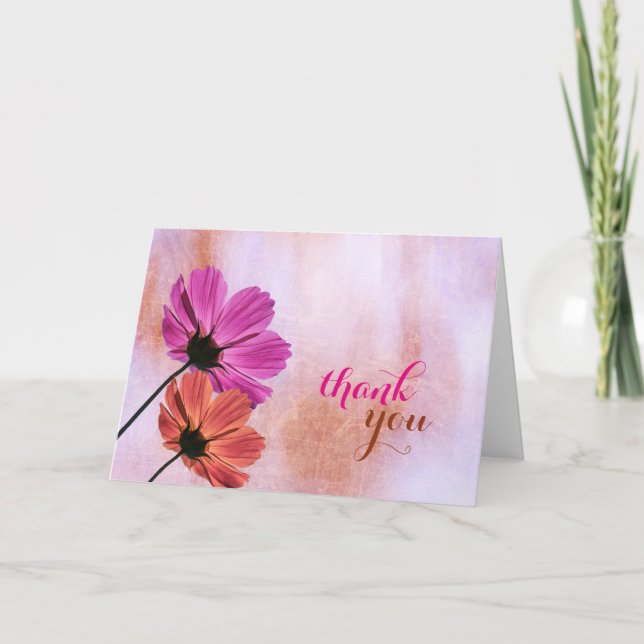 Fleurs Aquarelle Chic Féminin Merci Mariage (Devant)