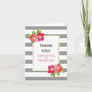 Fleurs aquarelle gris blanc mariage Merci