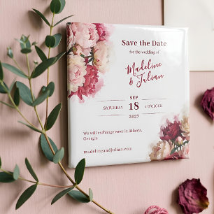 Fleurs aquarelle   Magnet de Faire-part Peony