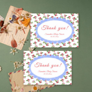 Fleurs aquarelle vintage Baby Shower Merci