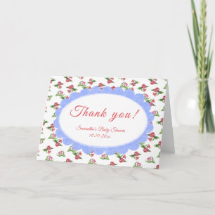 Fleurs aquarelle vintage Baby Shower Merci