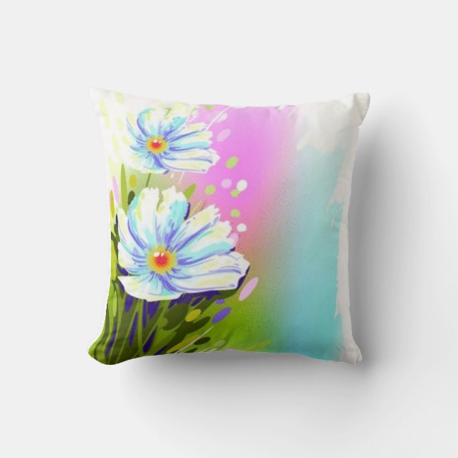 Fleurs aquarelles 2 Coussins latéraux (Recto)